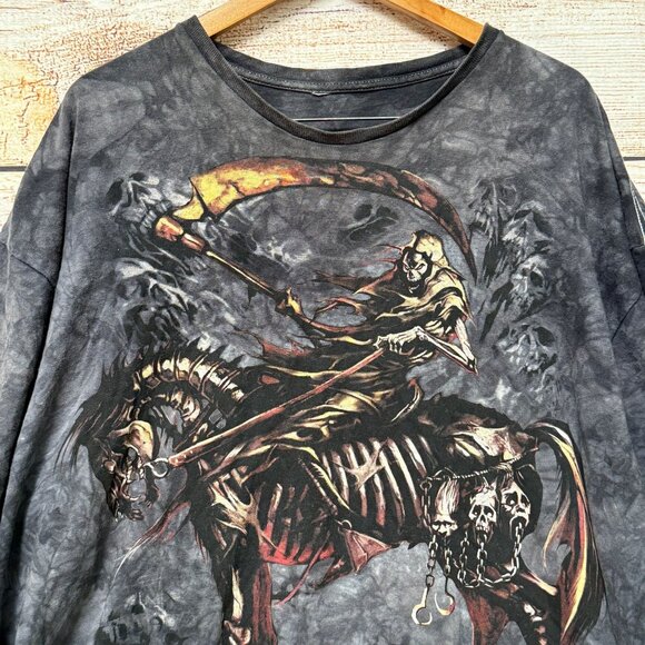 Vintage Reaper Grim Rider Graphic T-Shirt Men’s 2XL Oversized Vintage Dark Tee - Picture 2 of 10